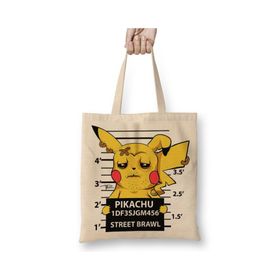 Baskı Dükkanı Pikachu Bad Boy Pokemon Bez Çanta