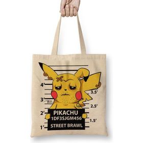 Baskı Dükkanı Pikachu Bad Boy Pokemon Bez Çanta