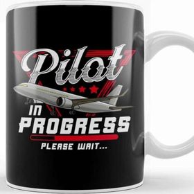 Baskı Dükkanı Pilot in Progress Please Wait Cute Future Airplane Kupa