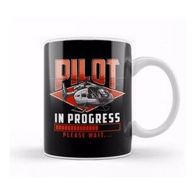 Baskı Dükkanı Pilot in Progress Please Wait Helicopter License Kupa