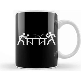 Baskı Dükkanı Ping Pong Table Tennis Stick Figures Player Kupa