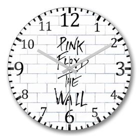 Baskı Dükkanı Pink Floyd The Wall Bombeli Gerçek Cam Duvar Saati