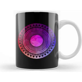 Baskı Dükkanı Pink Geometry Zen Mandala Kupa