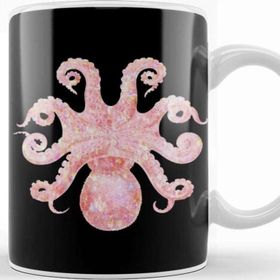 Baskı Dükkanı Pink Holographic Octopus Kupa