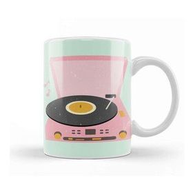Baskı Dükkanı Pink Vintage Record Player 01 Kupa