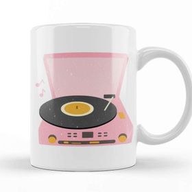 Baskı Dükkanı Pink Vintage Record Player Kupa