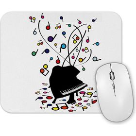 Baskı Dükkanı Piyano Müzik Renkli Müzik Notaları Mouse Pad