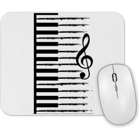 Baskı Dükkanı Piyano Müzik Renkli Müzik Notaları Mouse Pad