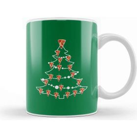 Baskı Dükkanı Pizza Slice Christmas Tree Baubles Kupa
