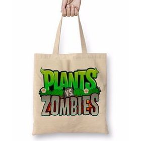 Baskı Dükkanı Plants ve Zombies Logo Bez Çanta
