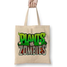 Baskı Dükkanı Plants ve Zombies Logo Bez Çanta