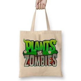 Baskı Dükkanı Plants ve Zombies Logo Bez Çanta