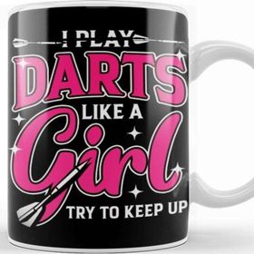 Baskı Dükkanı Play Darts Like Girl Dart Player Bullseye Dartboard Arrow Kupa Bardak