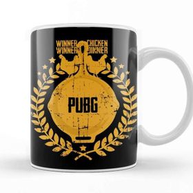 Baskı Dükkanı Player Unknown Battlegrounds Chicken Dinner Pan Crest Porselen 330 ml Beyaz Kupa Bardak