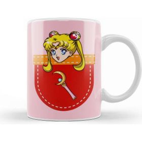 Baskı Dükkanı Pocket Sailor Moon Porselen Beyaz Kupa Bardak