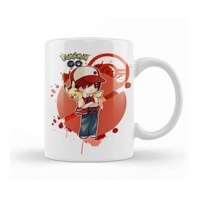 Baskı Dükkanı Pokemon Ash Asha Porselen Beyaz Kupa Bardak