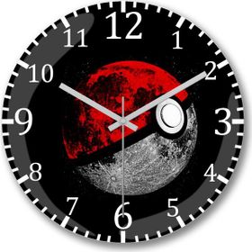 Baskı Dükkanı Pokemon Bombeli Gerçek Cam Duvar Saati