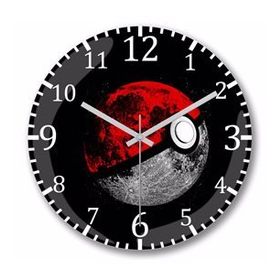 Baskı Dükkanı Pokemon Bombeli Gerçek Cam Duvar Saati