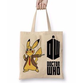 Baskı Dükkanı Pokemon Go Pikachu Raichu Doctor Who Bez Çanta