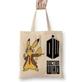 Baskı Dükkanı Pokemon Go Pikachu Raichu Doctor Who Bez Çanta