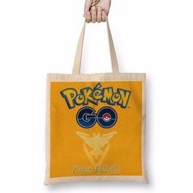 Baskı Dükkanı Pokemon Go Team Instinct Bez Çanta
