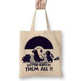Baskı Dükkanı Pokemon Gotta Catch Them All Bez Çanta