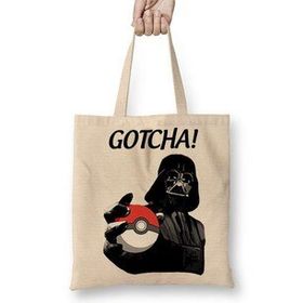 Baskı Dükkanı Pokemon Pikachu Pokeball Star Wars Darth Vader Bez Çanta