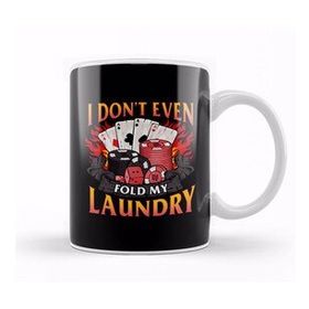 Baskı Dükkanı Poker I Don't Even Fold My Laundry Gambler Cards Porselen Beyaz Kupa Bardak