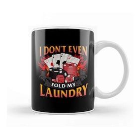 Baskı Dükkanı Poker I Don't Even Fold My Laundry Gambler Cards Porselen Beyaz Kupa Bardak