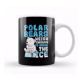 Baskı Dükkanı Polar Bears Weigh Enough To Break The Ice Pun Porselen Beyaz Kupa Bardak