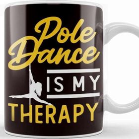 Baskı Dükkanı Pole Dancing Therapy Fitness Sports Workout Pole Dancer Porselen Beyaz Kupa Bardak