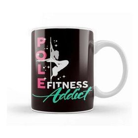 Baskı Dükkanı Pole Fitness Addict Pole Dancer Workout Sports Porselen Beyaz Kupa Bardak