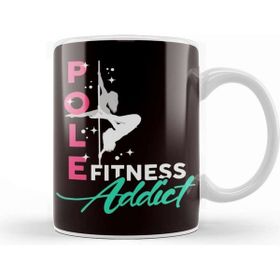 Baskı Dükkanı Pole Fitness Addict Pole Dancer Workout Sports Porselen Beyaz Kupa Bardak