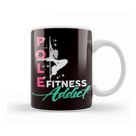 Baskı Dükkanı Pole Fitness Addict Pole Dancer Workout Sports Porselen Beyaz Kupa Bardak
