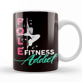 Baskı Dükkanı Pole Fitness Addict Pole Dancer Workout Sports Porselen Beyaz Kupa Bardak