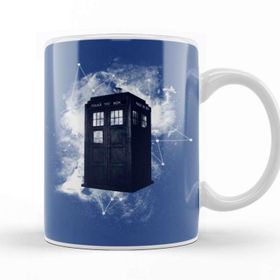 Baskı Dükkanı Police Box Porselen Beyaz Kupa Bardak