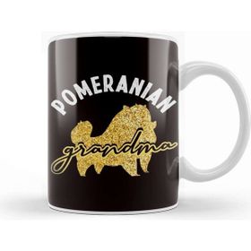 Baskı Dükkanı Pomeranian Grandma Pommy Pom German Spitz Puppy Pet Paw Porselen 330 ml Beyaz Kupa Bardak