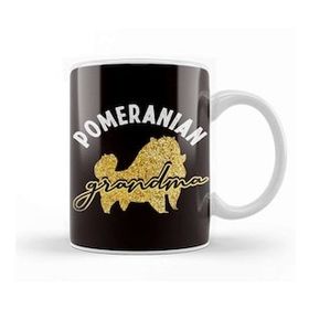 Baskı Dükkanı Pomeranian Grandma Pommy Pom German Spitz Puppy Pet Paw Porselen 330 ml Beyaz Kupa Bardak