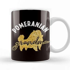 Baskı Dükkanı Pomeranian Grandma Pommy Pom German Spitz Puppy Pet Paw Porselen 330 ml Beyaz Kupa Bardak