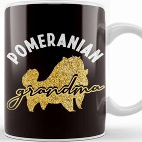 Baskı Dükkanı Pomeranian Grandma Pommy Pom German Spitz Puppy Pet Paw Porselen 330 ml Beyaz Kupa Bardak
