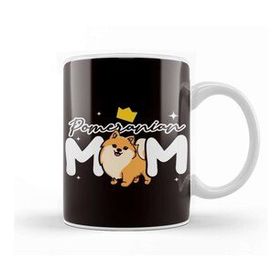 Baskı Dükkanı Pomeranian Mom Pommy Pom Dog Breed German Spitz Puppy Pet Porselen 330 ml Beyaz Kupa Bardak