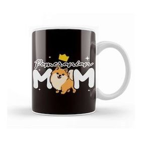 Baskı Dükkanı Pomeranian Mom Pommy Pom Dog Breed German Spitz Puppy Pet Porselen 330 ml Beyaz Kupa Bardak