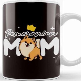 Baskı Dükkanı Pomeranian Mom Pommy Pom Dog Breed German Spitz Puppy Pet Porselen 330 ml Beyaz Kupa Bardak