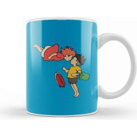 Baskı Dükkanı Ponyo Porselen 330 ml Beyaz Kupa Bardak