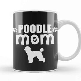 Baskı Dükkanı Poodle Mom 010 Porselen 330 ml Beyaz Kupa Bardak