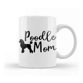 Baskı Dükkanı Poodle Mom 011 Porselen 330 ml Beyaz Kupa Bardak