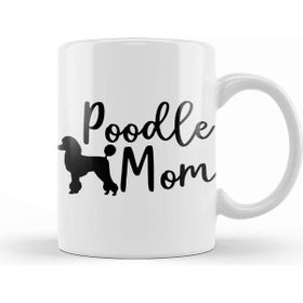 Baskı Dükkanı Poodle Mom 011 Porselen 330 ml Beyaz Kupa Bardak