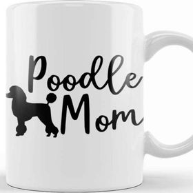 Baskı Dükkanı Poodle Mom 011 Porselen 330 ml Beyaz Kupa Bardak