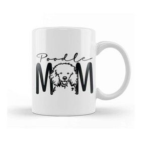 Baskı Dükkanı Poodle Mom 012 Porselen 330 ml Beyaz Kupa Bardak