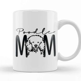 Baskı Dükkanı Poodle Mom 012 Porselen 330 ml Beyaz Kupa Bardak